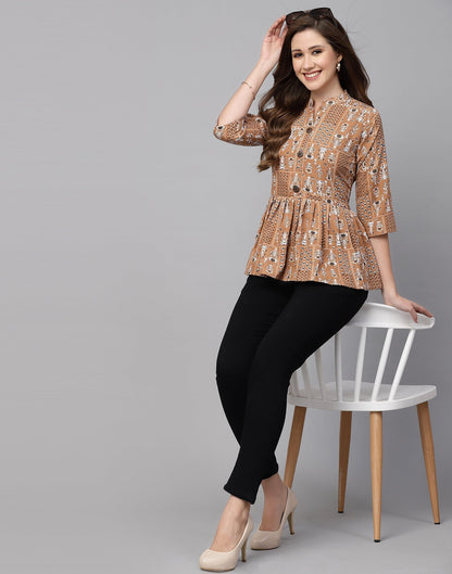 Peach Gathered Top | Leemboodi