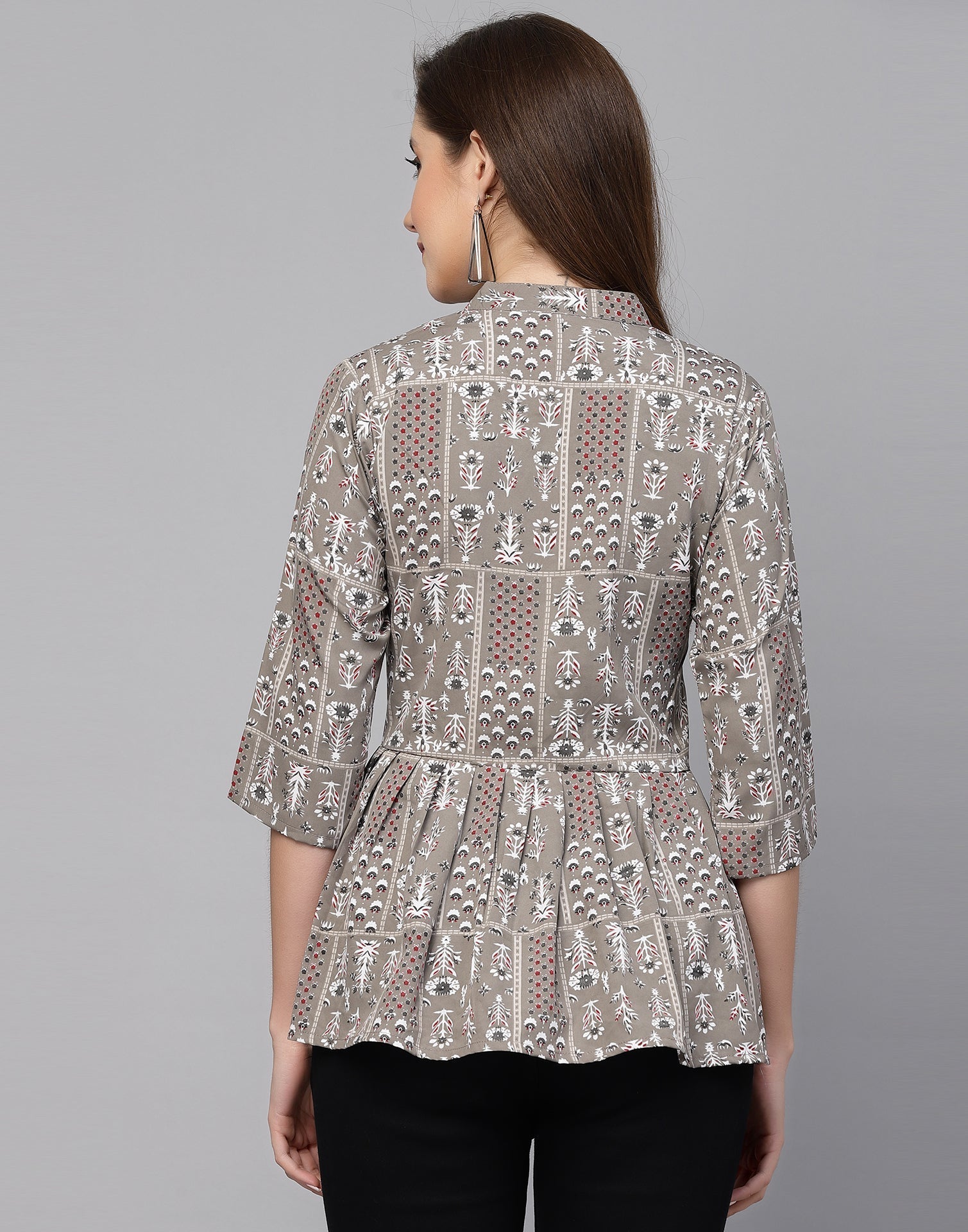 Grey Gathered Top | Leemboodi