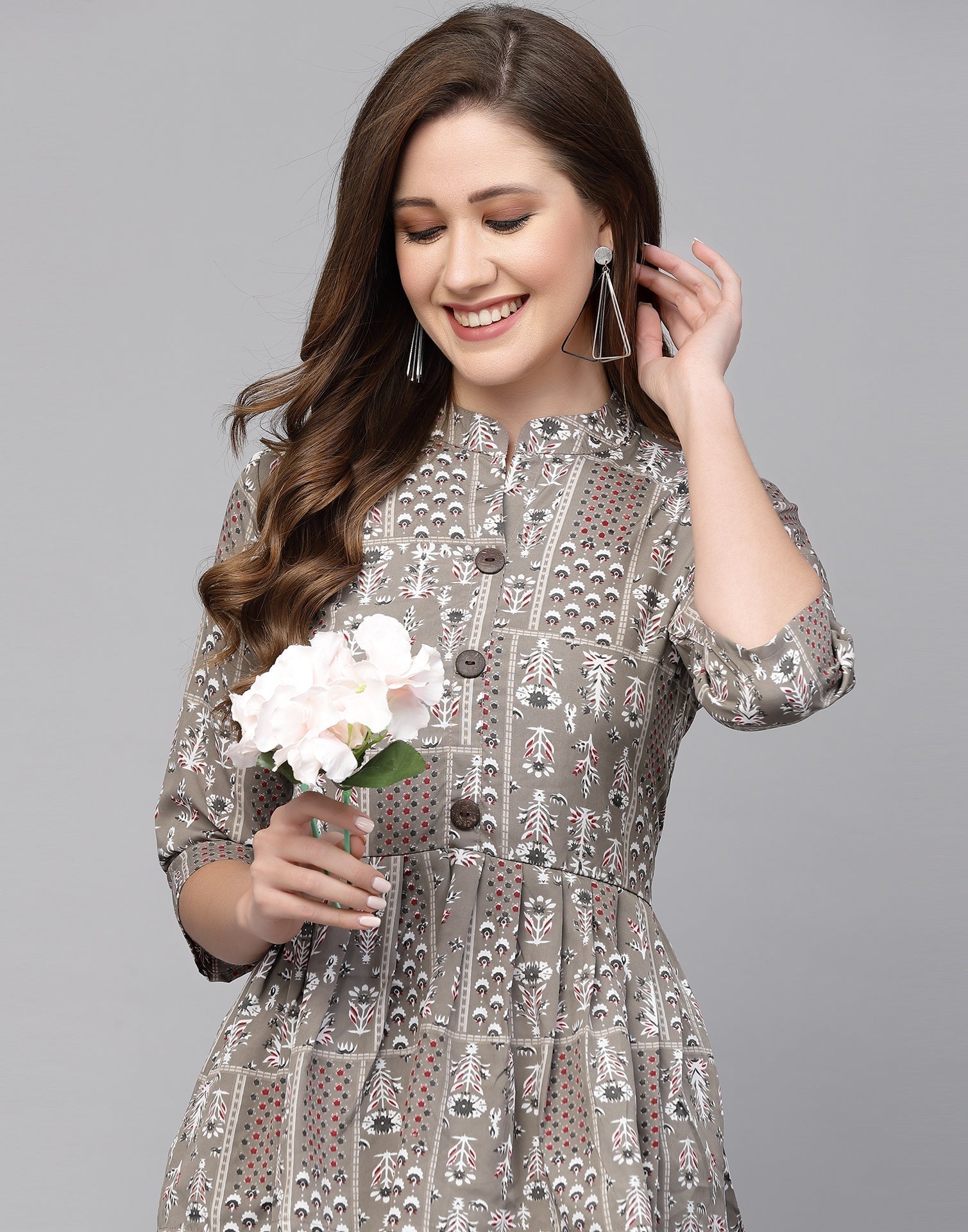 Grey Gathered Top | Leemboodi