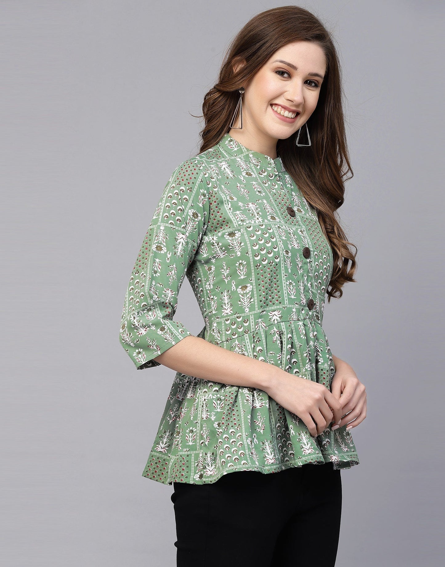 Light Green Gathered Top | Sudathi