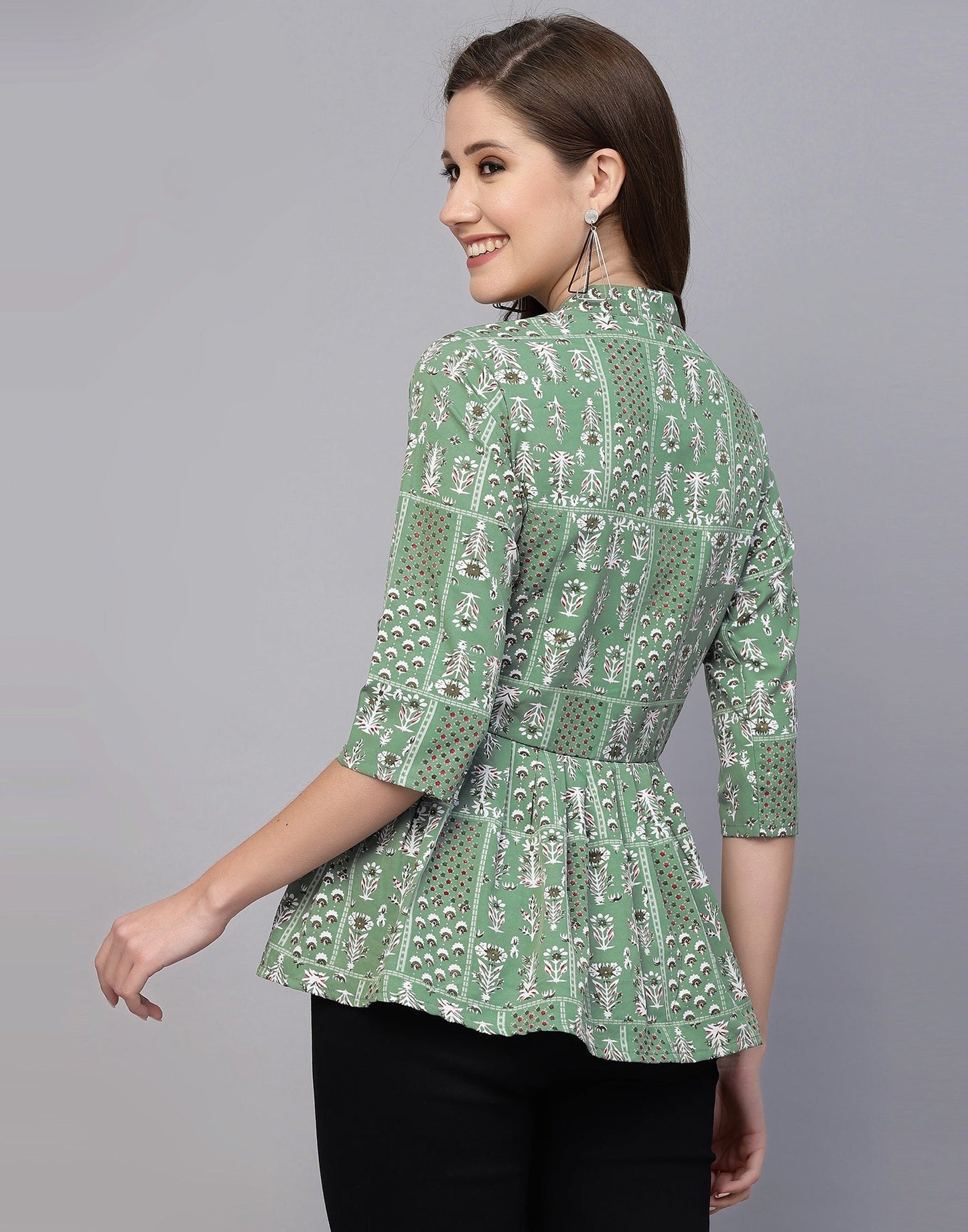 Light Green Gathered Top | Sudathi