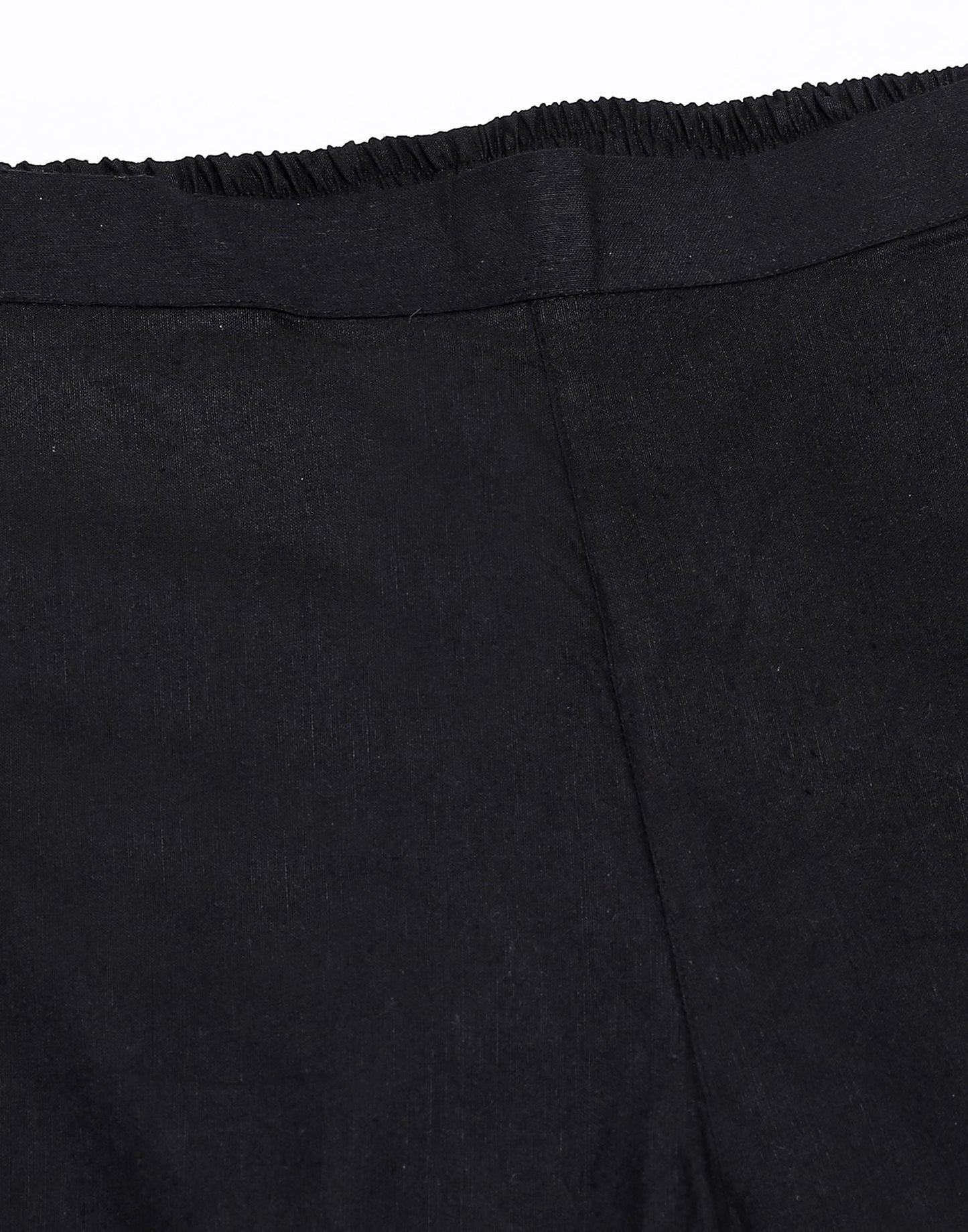 Black Cotton Woven Straight Kurta With Pant And Dupatta | Leemboodi