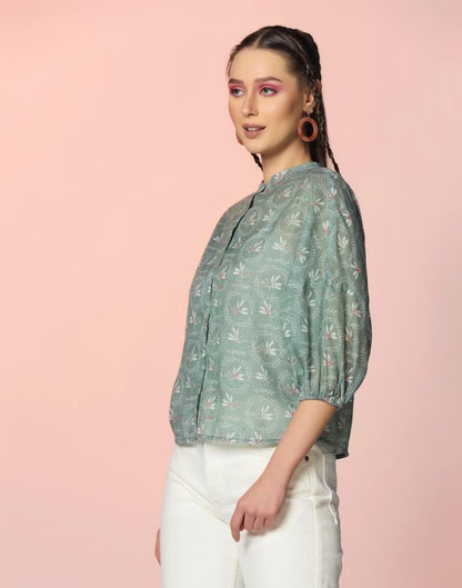 Light Green Rayon Printed Shirt | Sudathi