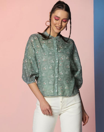 Light Green Rayon Printed Shirt | Sudathi