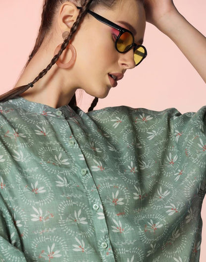 Light Green Rayon Printed Shirt | Sudathi