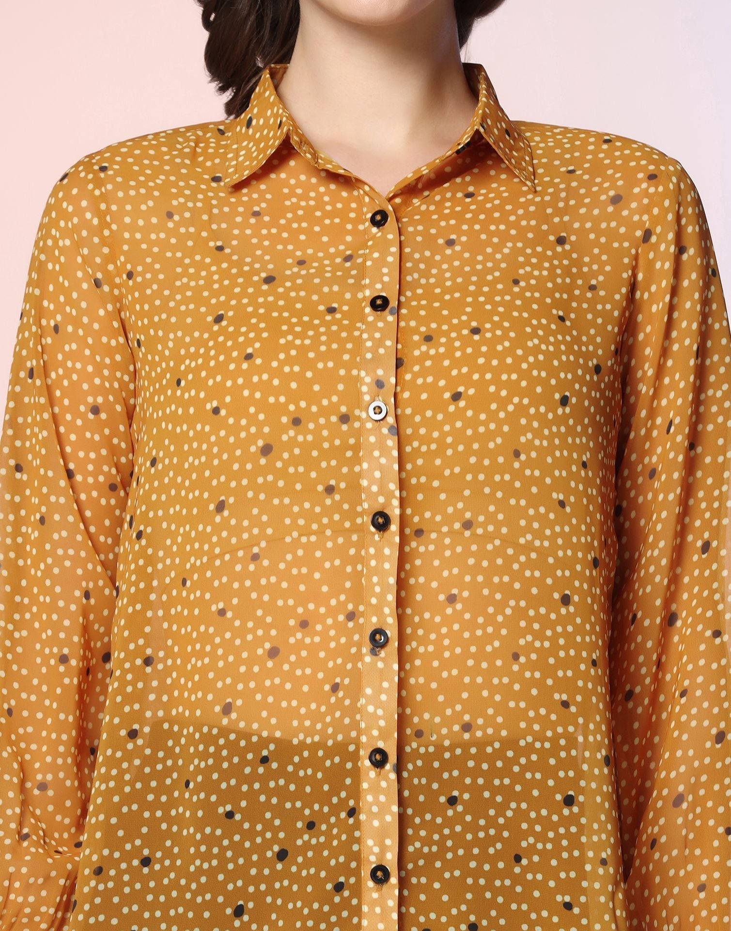 Mustard Printed Shirt | Sudathi