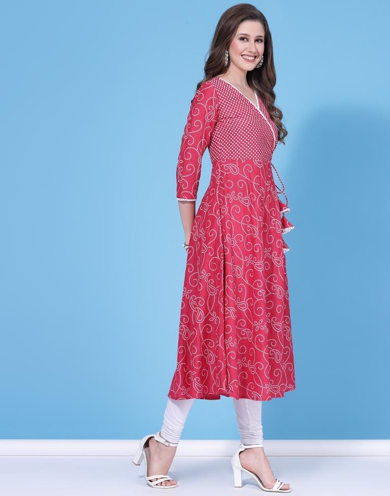 Pink Pigment Printed Kurta