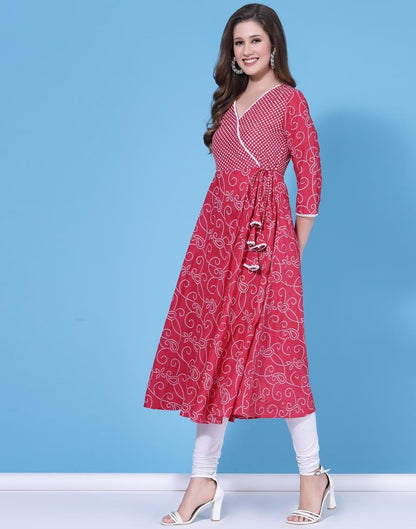 Pink Pigment Printed Kurta