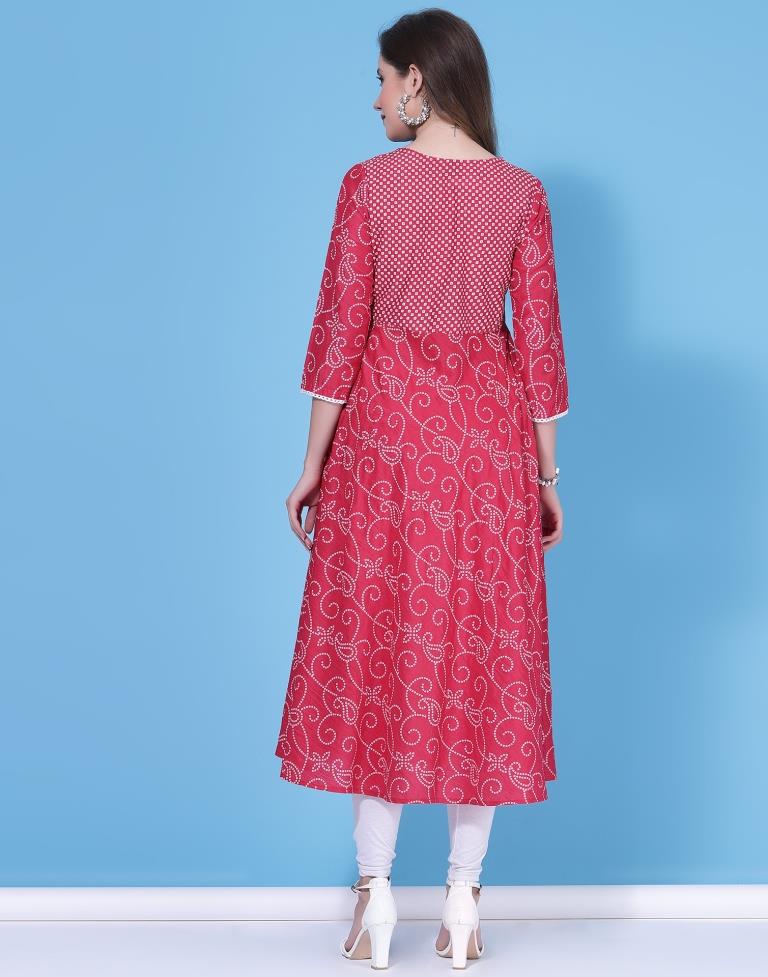 Pink Pigment Printed Kurta