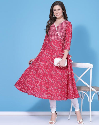 Pink Pigment Printed Kurta