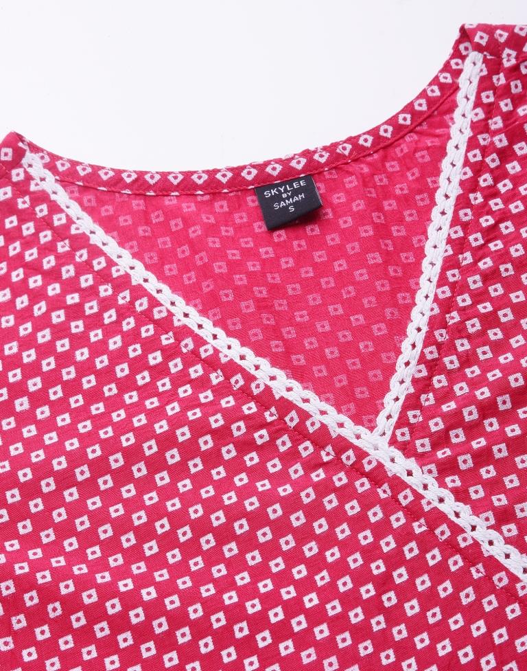 Pink Pigment Printed Kurta