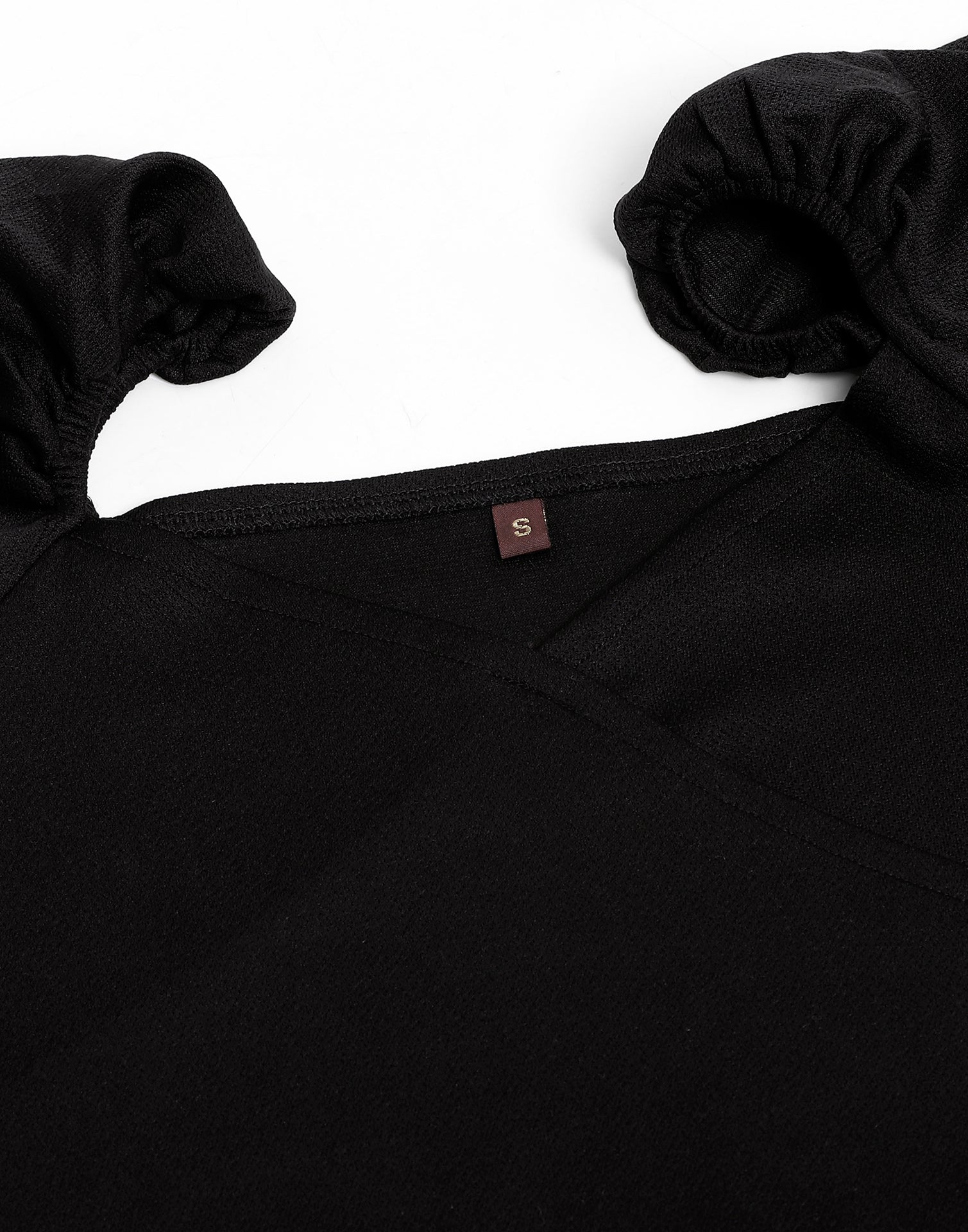 Black Puff Sleeves Top | Leemboodi