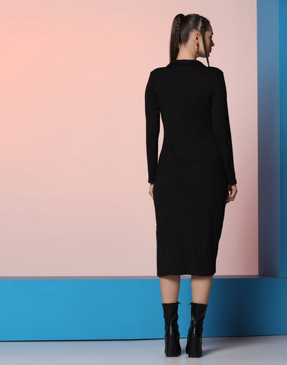 Black Lycra Bodycon Dress | Leemboodi