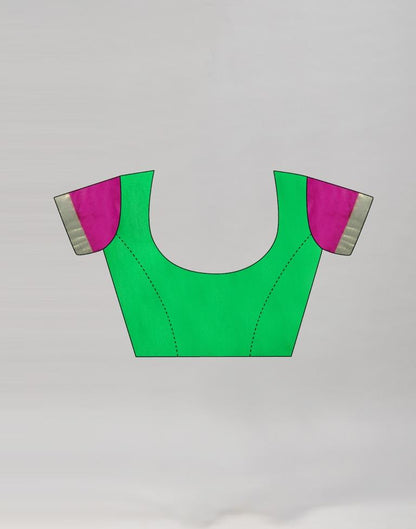 Green Coloured Poly Silk Plain Casual Saree | Sudathi