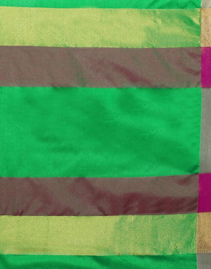 Green Coloured Poly Silk Plain Casual Saree | Sudathi