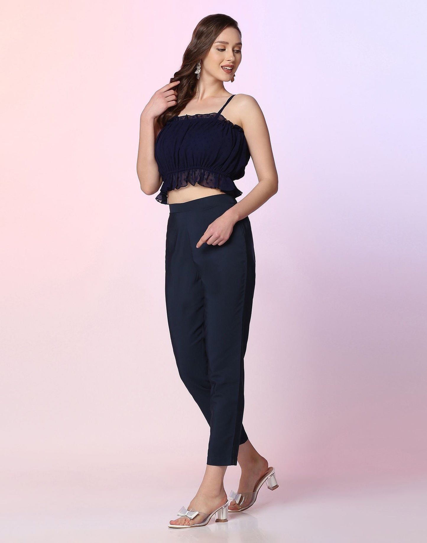 Navy Blue Plain Co-Ord Set