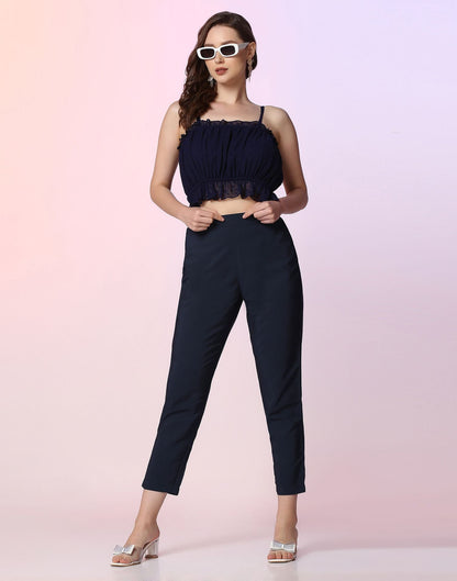 Navy Blue Plain Co-Ord Set