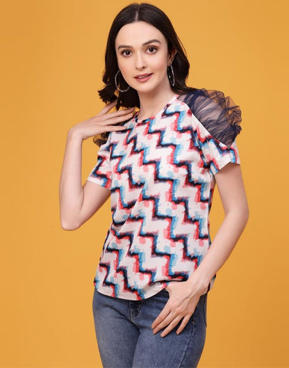 Multicoloured Printed Top | Sudathi