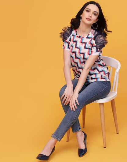 Multicoloured Printed Top | Sudathi