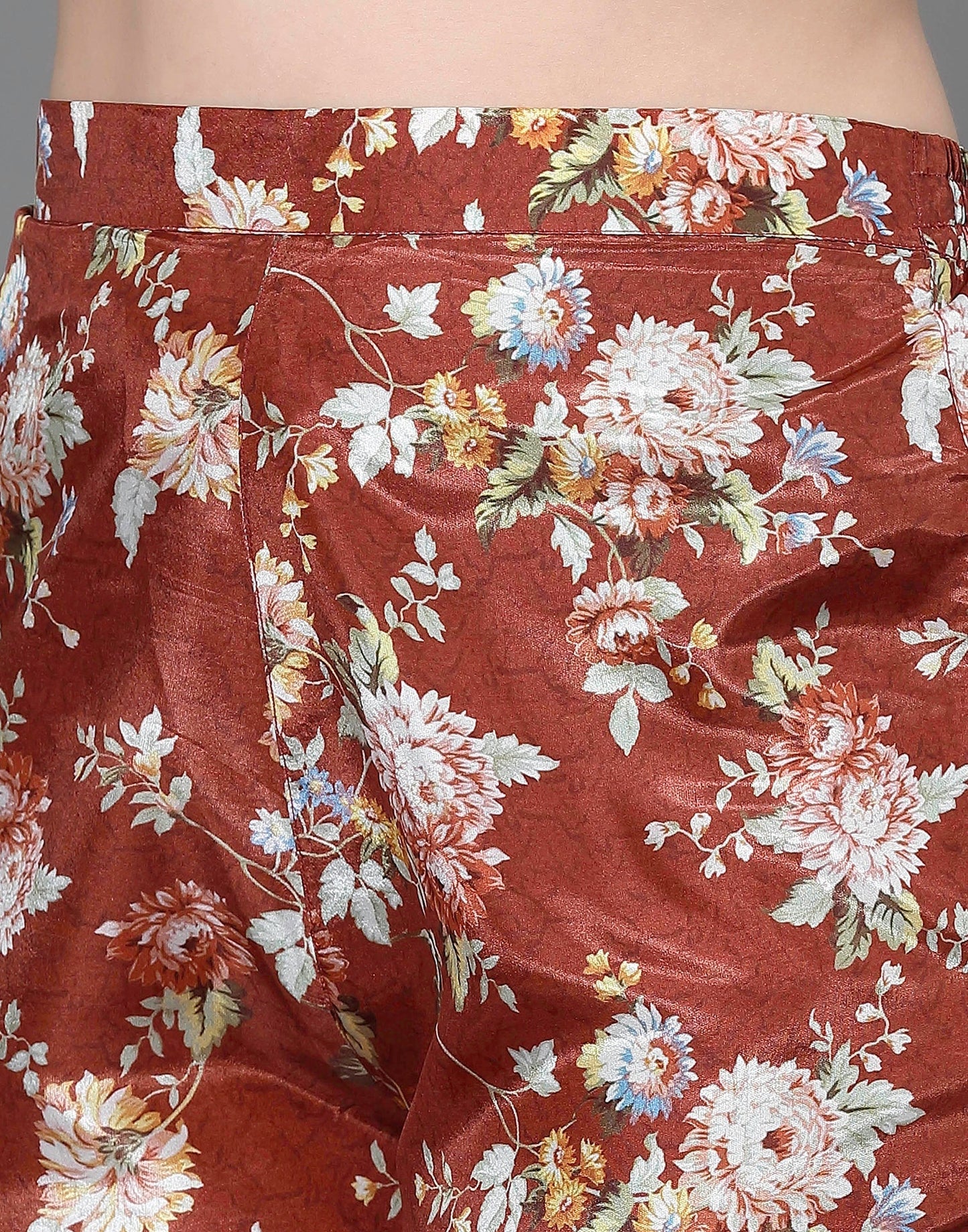 Brown Printed Kurti With Pant And Dupatta | Leemboodi