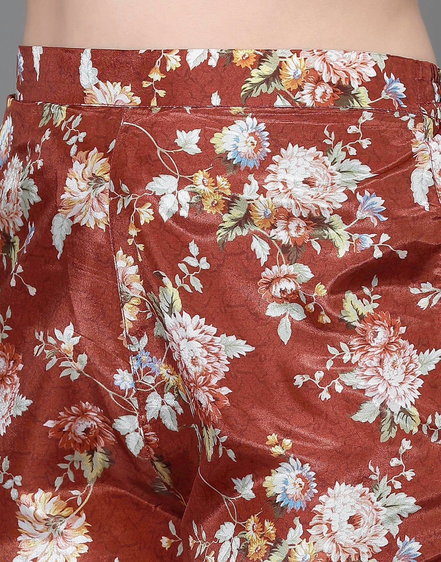 Brown Printed Kurti With Pant And Dupatta | Leemboodi