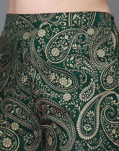 Green Embroidery Kurti With Pant And Dupatta | Leemboodi