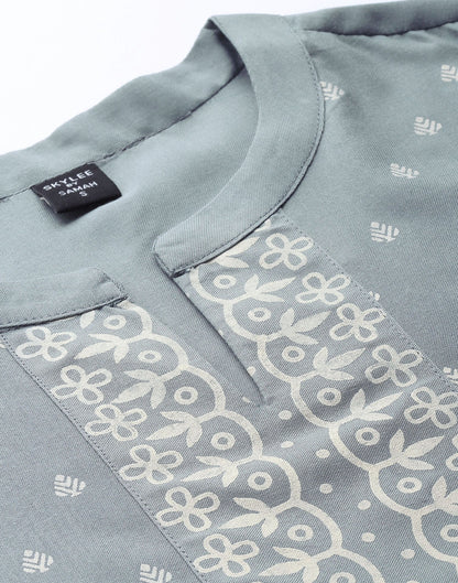 Grey Kurti With Pant And Dupatta | Sudathi