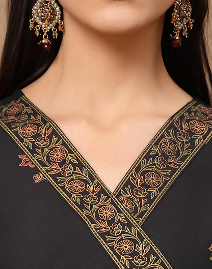 Black Kurti With Pant And Dupatta | Leemboodi