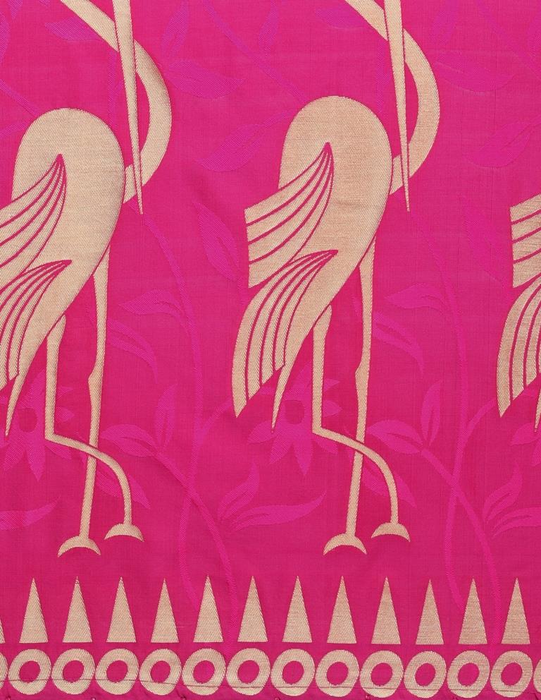 Sleek Pink Coloured Poly Silk Jacquard Banarasi Dupatta | Sudathi