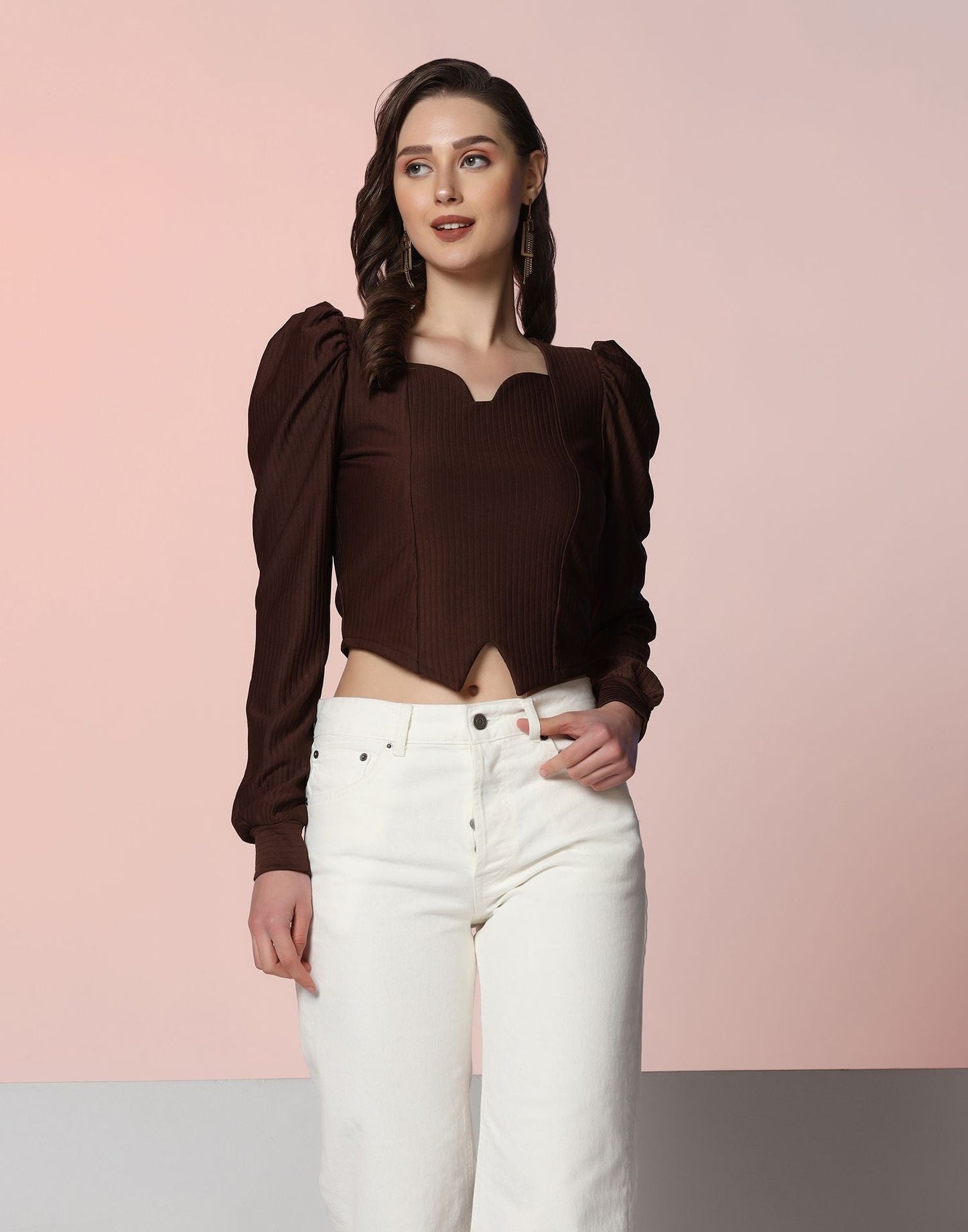 Brown Crop Top | Leemboodi