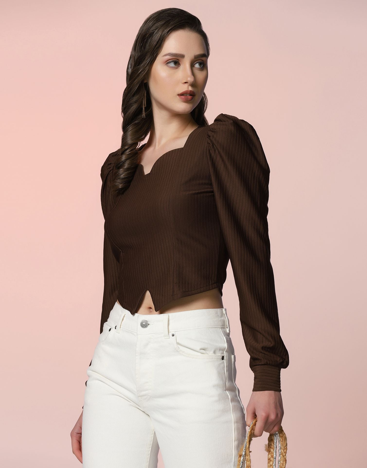 Brown Crop Top | Leemboodi