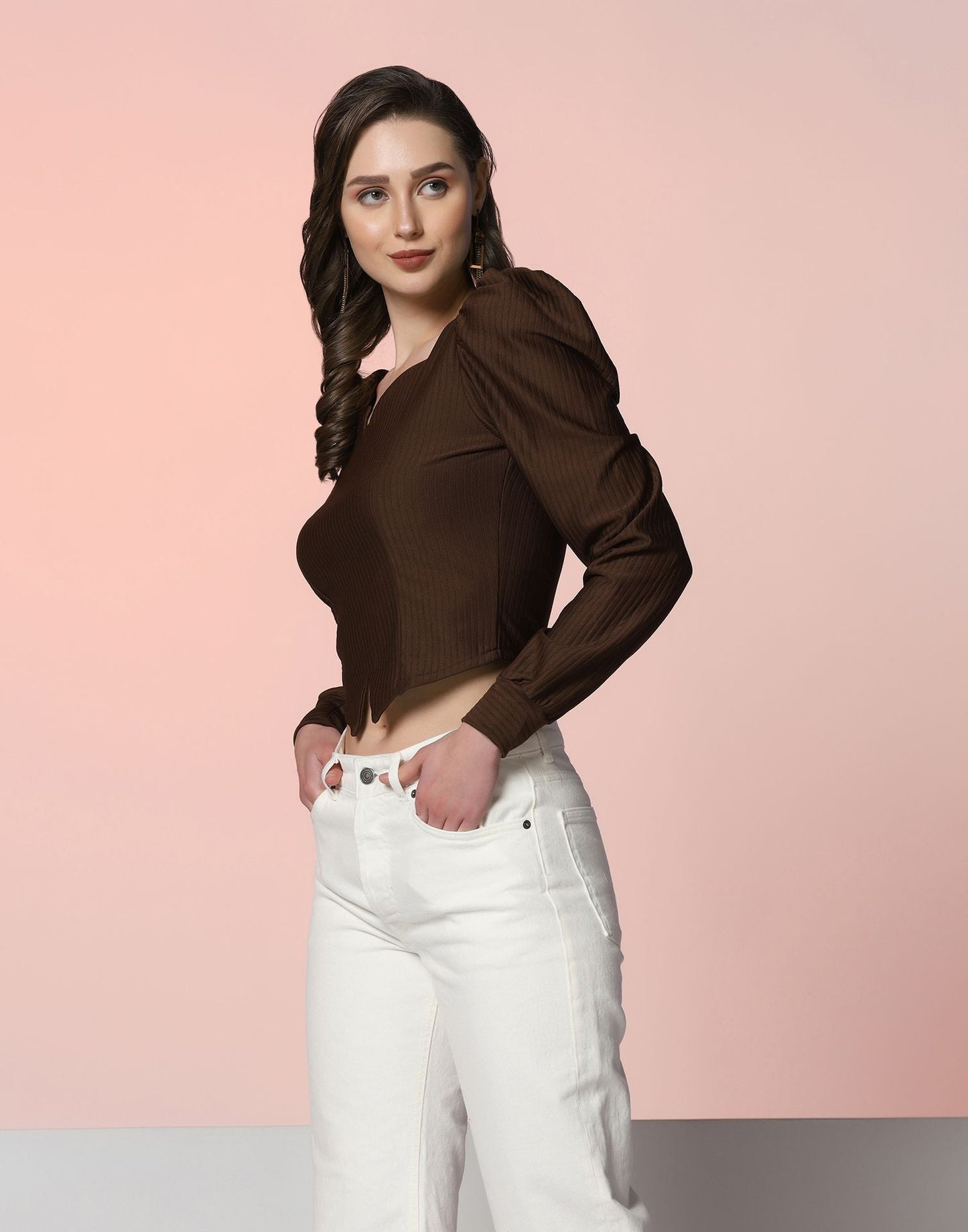 Brown Crop Top | Leemboodi