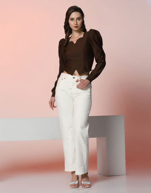 Brown Crop Top | Leemboodi