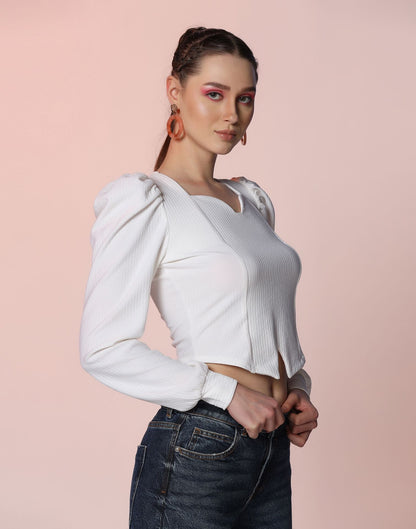 White Crop Top | Leemboodi