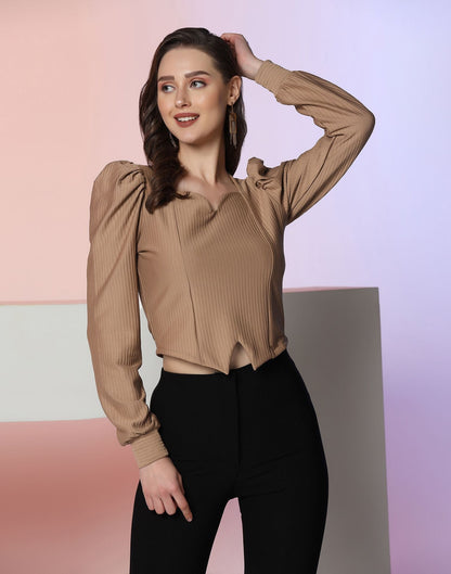 Light Brown Crop Top | Sudathi