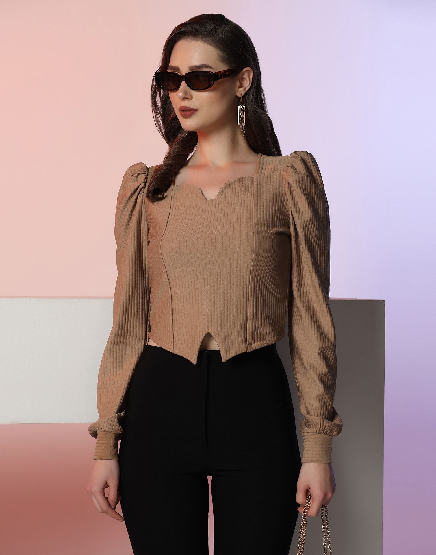 Light Brown Crop Top | Sudathi