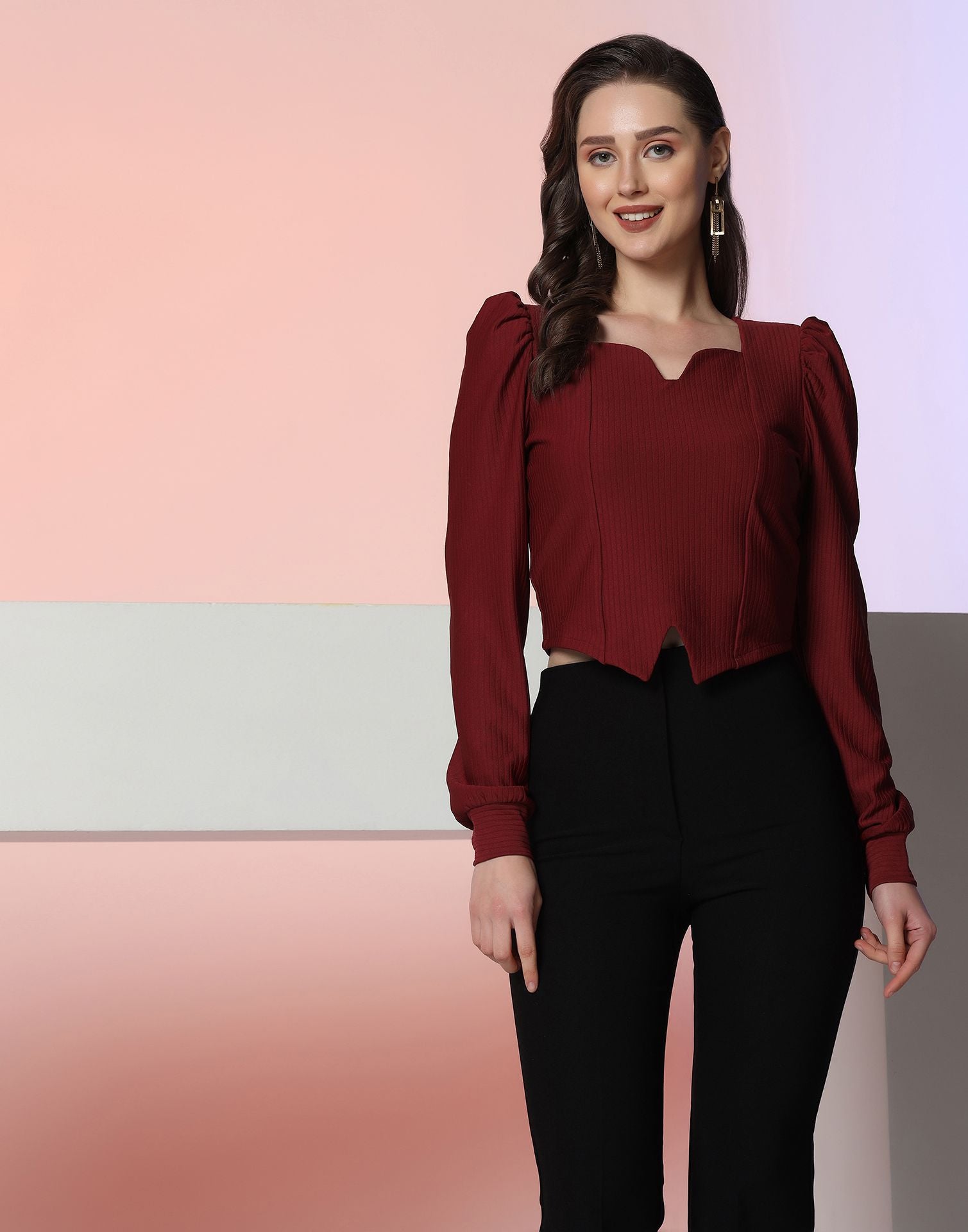 Maroon Crop Top | Leemboodi