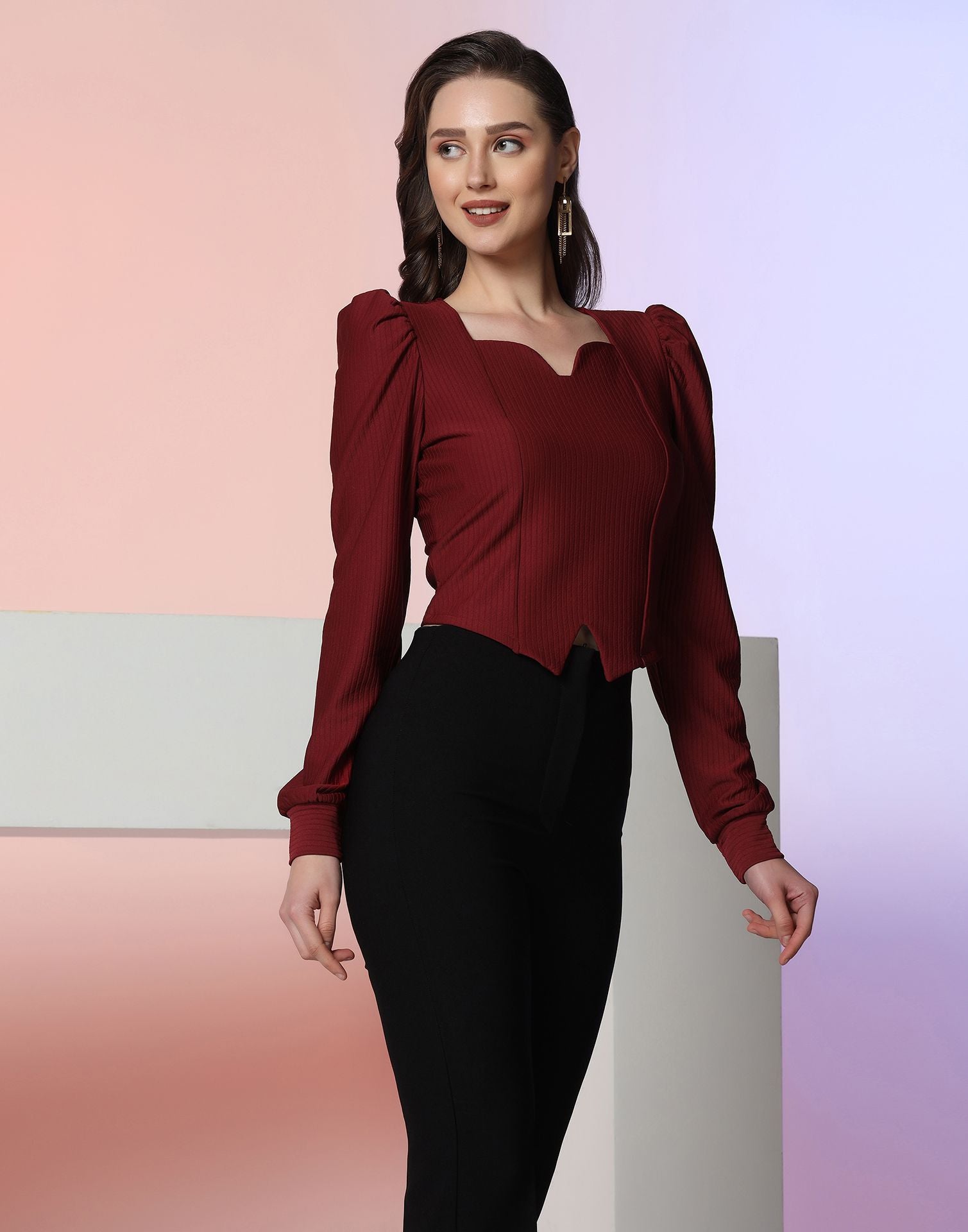 Maroon Crop Top | Leemboodi