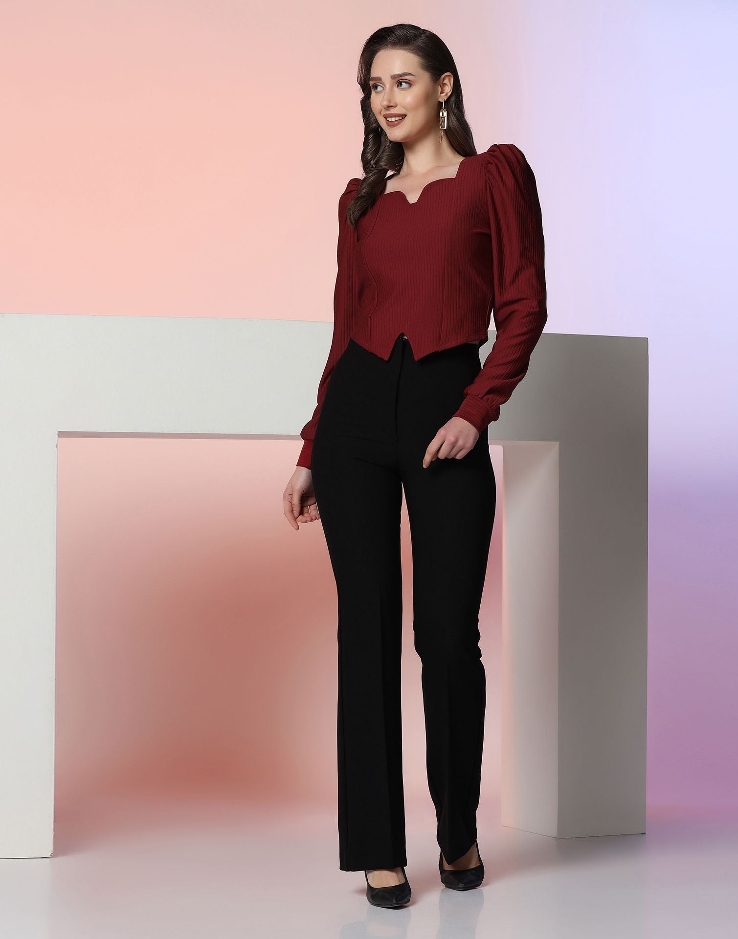 Maroon Crop Top | Leemboodi