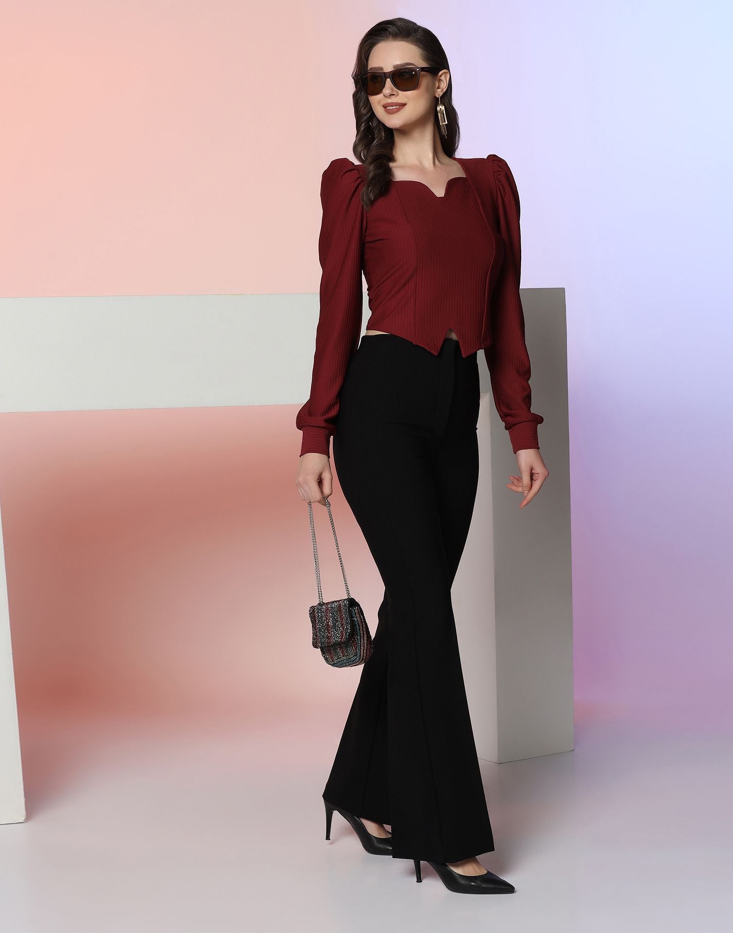 Maroon Crop Top | Leemboodi