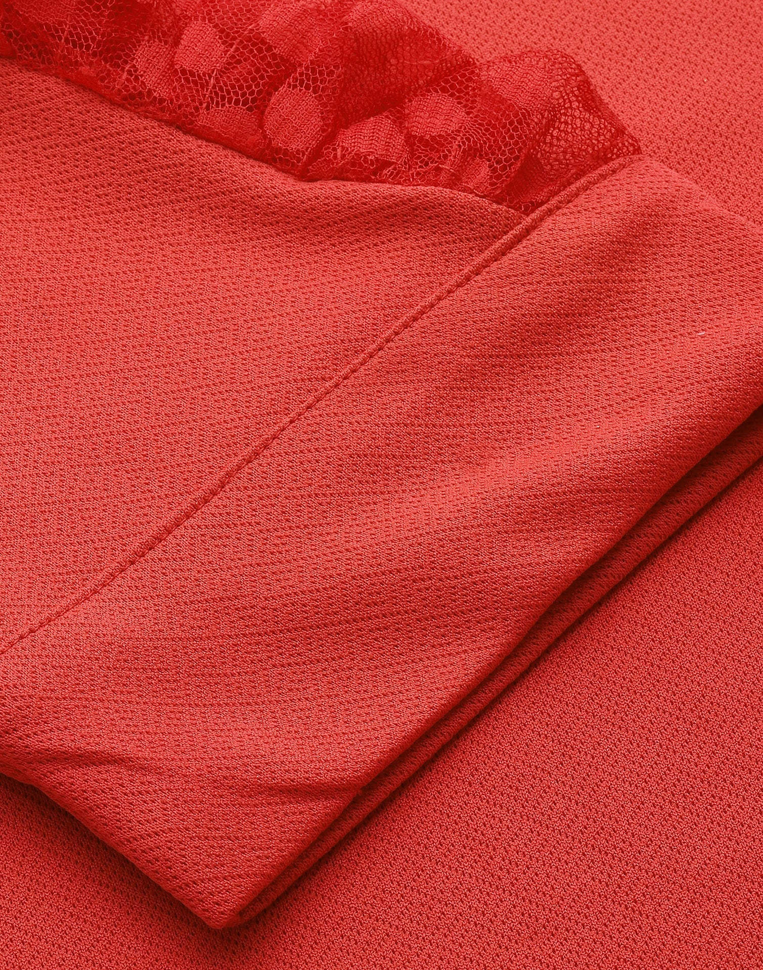 Red Lycra Balloon sleeve self design Top | Leemboodi