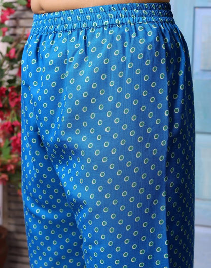 Green Printed Kurta With Pant