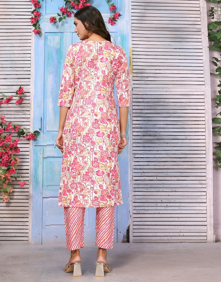 Multicoloured  Printed Kurta With Pant