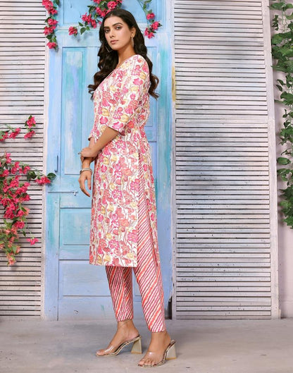 Multicoloured  Printed Kurta With Pant