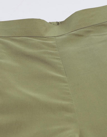 Light Olive Green Crepe Plain Co-ord Set