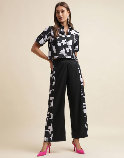 Black Rayon Printed Co-ord Set