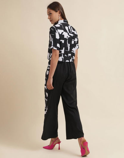 Black Rayon Printed Co-ord Set