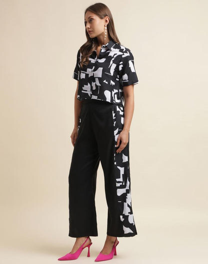 Black Rayon Printed Co-ord Set