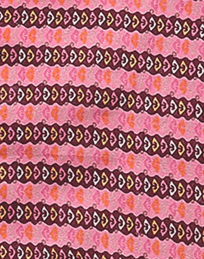 Pink Printed Cotton Straight Kurta With Pant