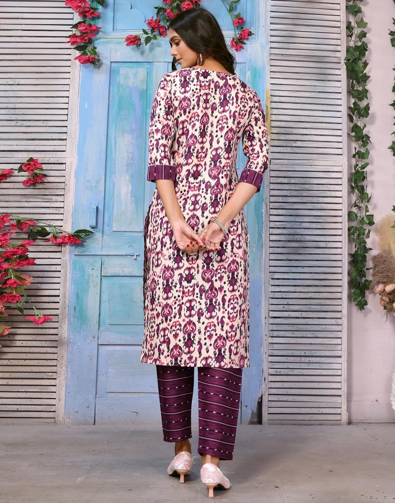 Multicoloured Printed Kurta With Pant